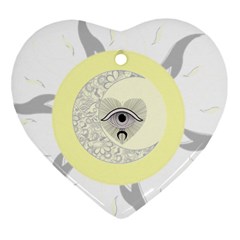 Soleil-lune-oeil Heart Ornament (Two Sides)