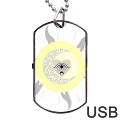 Soleil-lune-oeil Dog Tag Usb Flash (two Sides) by byali