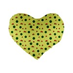 Watermelon Standard 16  Premium Flano Heart Shape Cushions Front