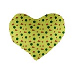 Watermelon Standard 16  Premium Flano Heart Shape Cushions Back