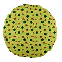 Watermelon Large 18  Premium Round Cushions by UniqueThings