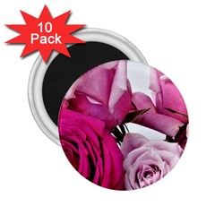 Magenta Roses 2 25  Magnets (10 Pack)  by kaleidomarblingart