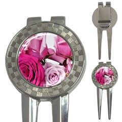 Magenta Roses 3-in-1 Golf Divots by kaleidomarblingart