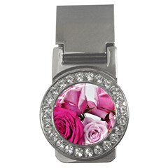 Magenta Roses Money Clips (cz)  by kaleidomarblingart