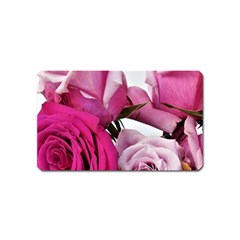 Magenta Roses Magnet (name Card) by kaleidomarblingart