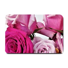 Magenta Roses Small Doormat  by kaleidomarblingart