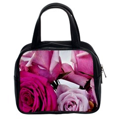 Magenta Roses Classic Handbag (two Sides) by kaleidomarblingart