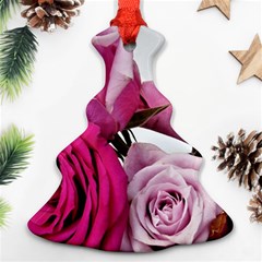 Magenta Roses Christmas Tree Ornament (two Sides) by kaleidomarblingart