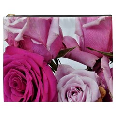 Magenta Roses Cosmetic Bag (xxxl) by kaleidomarblingart