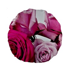 Magenta Roses Standard 15  Premium Round Cushions by kaleidomarblingart