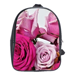 Magenta Roses School Bag (xl) by kaleidomarblingart