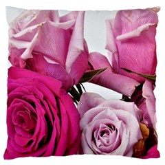 Magenta Roses Large Flano Cushion Case (one Side) by kaleidomarblingart