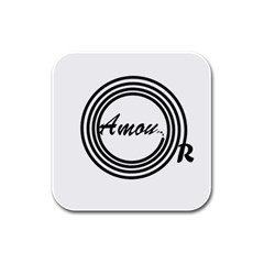 Amour Rubber Square Coaster (4 Pack)  by WELCOMEshop