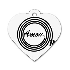 Amour Dog Tag Heart (one Side)