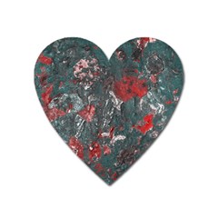 Multicolored Surface Texture Print Heart Magnet by dflcprintsclothing