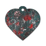 Multicolored Surface Texture Print Dog Tag Heart (One Side) Front