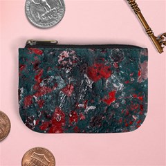 Multicolored Surface Texture Print Mini Coin Purse by dflcprintsclothing