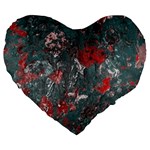 Multicolored Surface Texture Print Large 19  Premium Flano Heart Shape Cushions Front