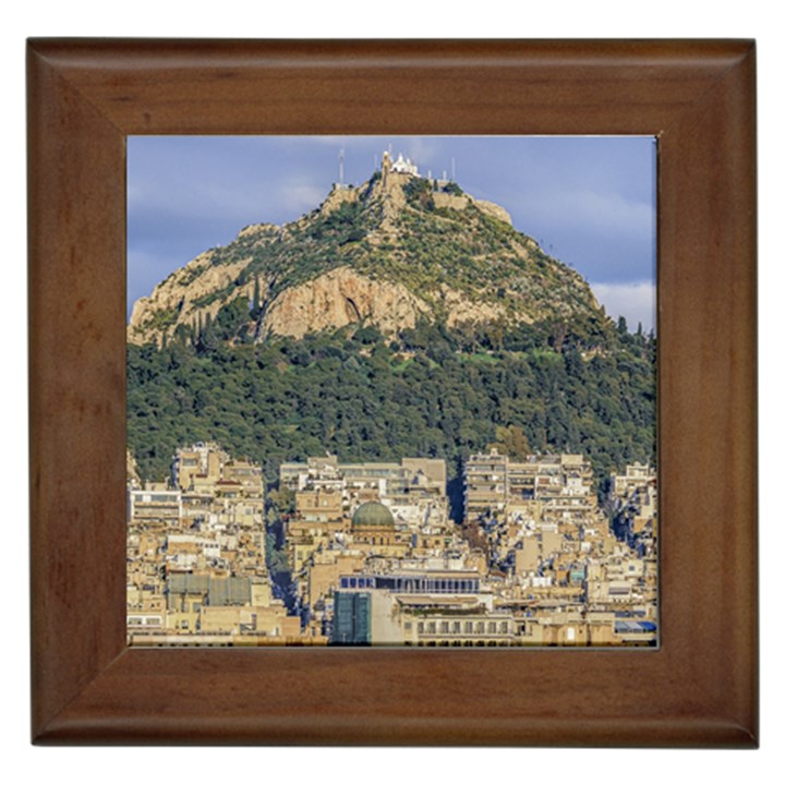 Atenas Aerial View Cityscape Photo Framed Tile