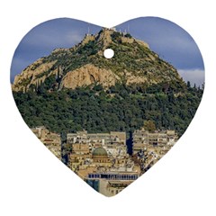 Atenas Aerial View Cityscape Photo Ornament (heart) by dflcprintsclothing