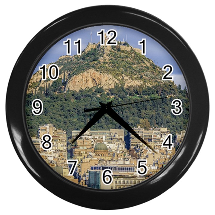 Atenas Aerial View Cityscape Photo Wall Clock (Black)