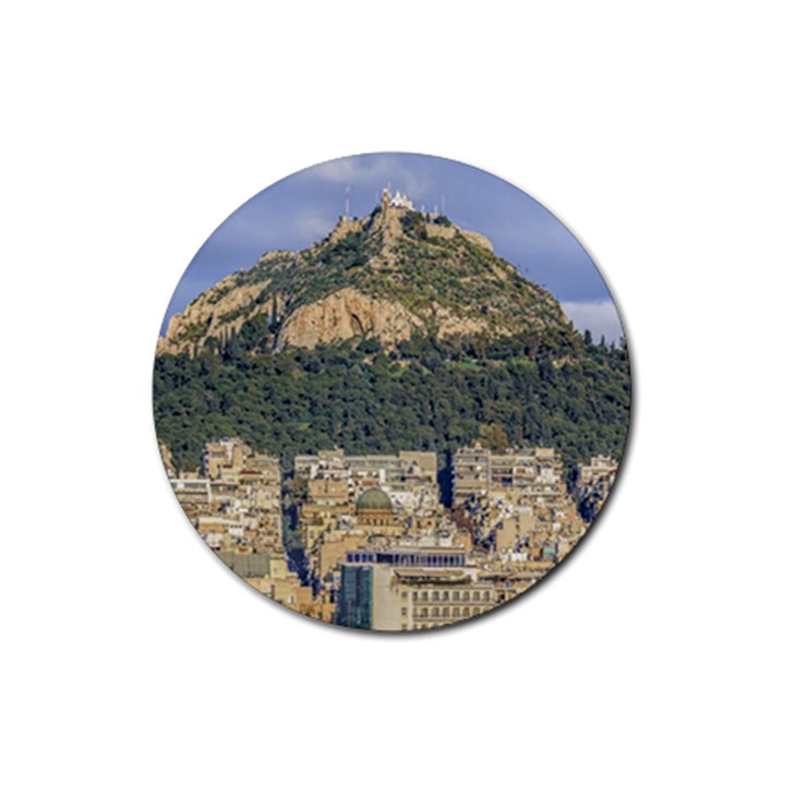 Atenas Aerial View Cityscape Photo Rubber Coaster (Round) 