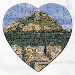 Atenas Aerial View Cityscape Photo Jigsaw Puzzle (heart) by dflcprintsclothing