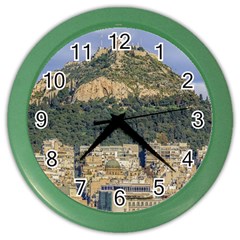 Atenas Aerial View Cityscape Photo Color Wall Clock by dflcprintsclothing