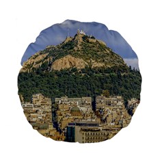 Atenas Aerial View Cityscape Photo Standard 15  Premium Flano Round Cushions by dflcprintsclothing