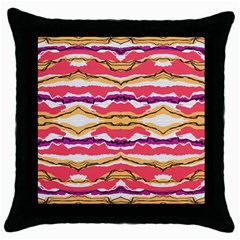 Earth Boho Print Throw Pillow Case (black) by gloriasanchez