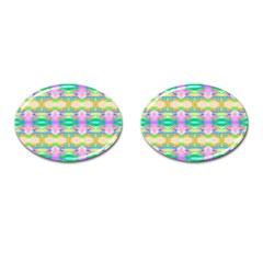 Colorful Neon Pattern  Cufflinks (oval) by gloriasanchez