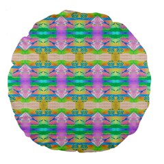 Colorful Neon Pattern  Large 18  Premium Flano Round Cushions by gloriasanchez