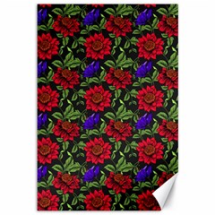 Spanish Passion Floral Pattern Canvas 12  X 18  by gloriasanchez