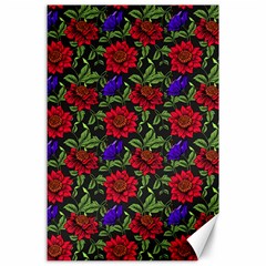 Spanish Passion Floral Pattern Canvas 24  X 36  by gloriasanchez