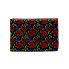 Spanish Passion Floral Pattern Cosmetic Bag (medium) by gloriasanchez