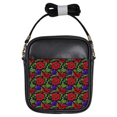 Spanish Passion Floral Pattern Girls Sling Bag