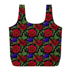 Spanish Passion Floral Pattern Full Print Recycle Bag (l) by gloriasanchez