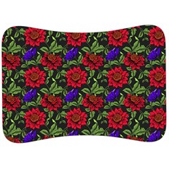 Spanish Passion Floral Pattern Velour Seat Head Rest Cushion by gloriasanchez