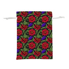 Spanish Passion Floral Pattern Lightweight Drawstring Pouch (l) by gloriasanchez