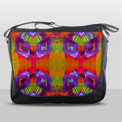 Glitch Futuristic Punk  Messenger Bag by gloriasanchez