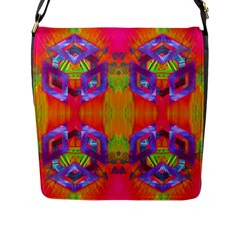 Glitch Futuristic Punk  Flap Closure Messenger Bag (l) by gloriasanchez