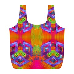 Glitch Futuristic Punk  Full Print Recycle Bag (l) by gloriasanchez