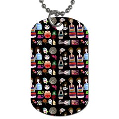 Drawing Collage Black Dog Tag (one Side) by snowwhitegirl