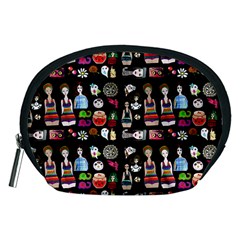 Drawing Collage Black Accessory Pouch (medium) by snowwhitegirl