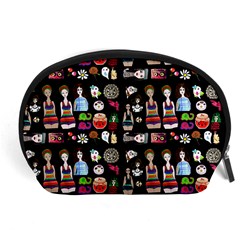 Drawing Collage Black Accessory Pouch (large)