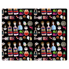 Drawing Collage Black Double Sided Flano Blanket (medium)  by snowwhitegirl