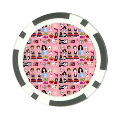 Drawing Collage Pink Poker Chip Card Guard (10 Pack) by snowwhitegirl