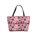 Drawing Collage Pink Classic Shoulder Handbag Back