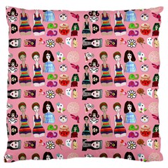 Drawing Collage Pink Large Cushion Case (one Side)