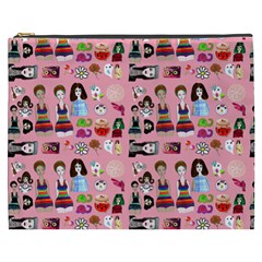 Drawing Collage Pink Cosmetic Bag (xxxl) by snowwhitegirl